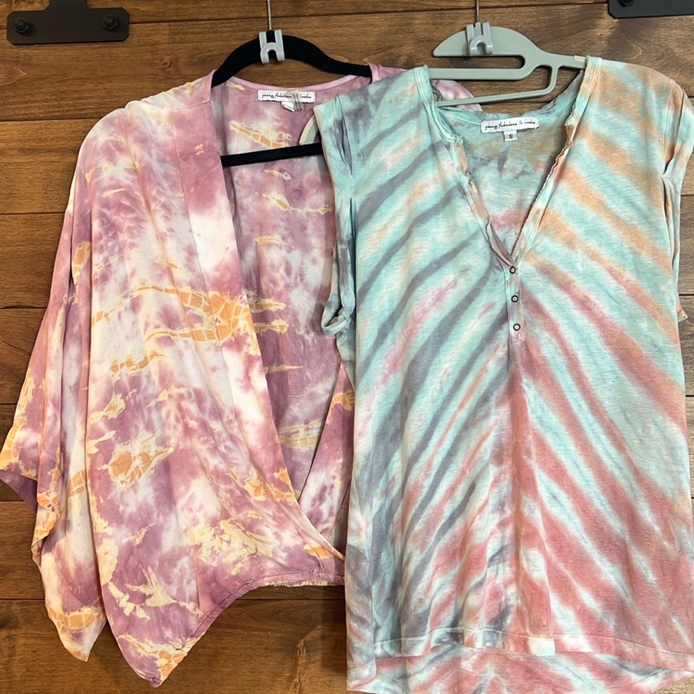 Young Fabulous & Broke LOT Wrap Blouse + Cap Top